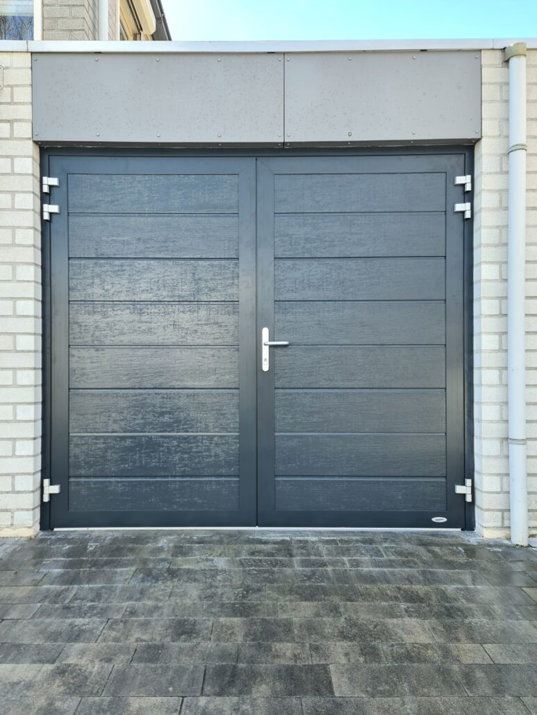 Duoport – Woodgrain – Horizontaal breed – RAL7016