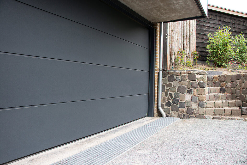 Sectionaaldeur – vlak – Satin toplaag, satin grey