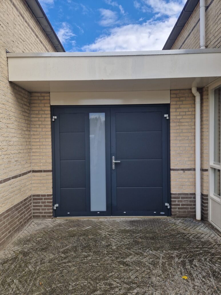 Duoport Premium – Satin dark grey – Verticaal melkglas